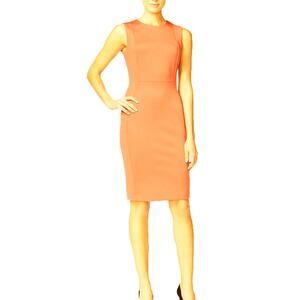 Calvin Klein Peach Scuba Sheath Dress - Women's Size 6